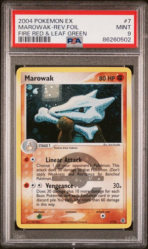PSA 9 Marowak #7 Fire Red Leaf Green Reverse Holo (Cabinet)