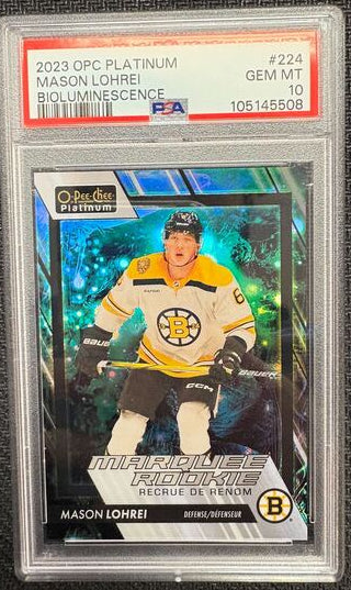 Psa 10 Gem MT Mason Lohrei #224 2023 OPC Platinum Bioluminescence (cabinet)