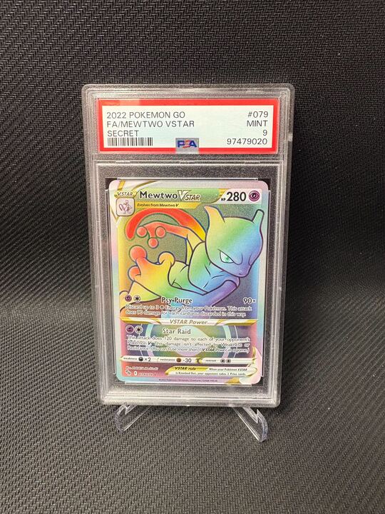 Mewtwo Vstar Secret 2022 Pokemon Go Full Art #79 PSA MINT 9 (cabinet)