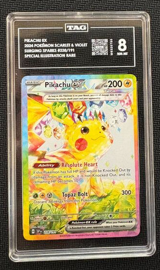 TAG 8 Pikachu ex - 238/191 238 - SV08 Surging Sparks Holofoil (Cabinet)