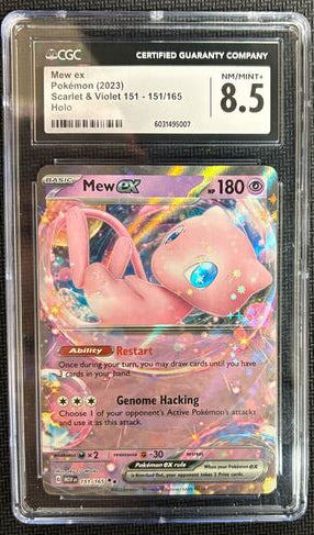 Pokemon Mew ex 151/165 Holo Ultra Rare Scarlet & Violet 151 CGC 8.5(Cabinet)