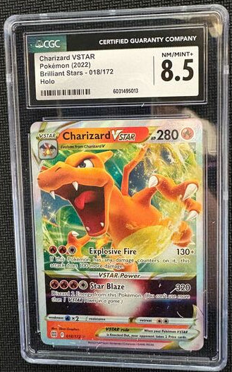 Charizard VSTAR 018/172 Ultra Rare Brilliant Stars Pokemon TCG CGC 8.5(Cabinet)