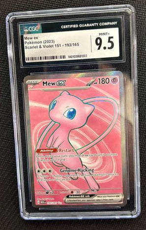 Mew ex - 193/165 - Pokemon 151 Full Art Ultra Rare Card CGC 9.5 (Cabinet)