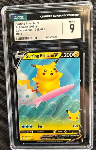 Surfing Pikachu V Holo 2021 Pokemon Celebrations #8	 (Cabinet)