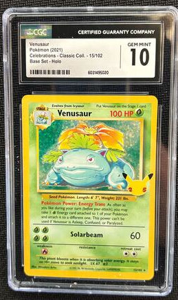 Venusaur 15/102 Pokemon TCG Celebrations 25th Anniversary CGC 10 (Cabinet)