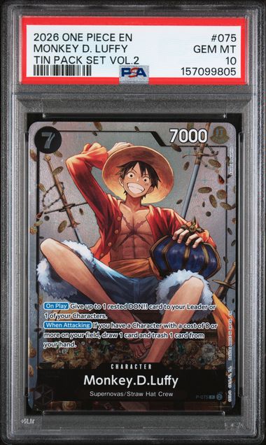 PSA 10 Monkey.D.Luffy #75 Tin Pack Set Vol.2 (Cabinet)