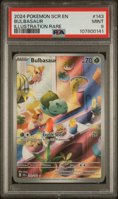 PSA 9 Bulbasaur Stellar Crown #143 (Cabinet)