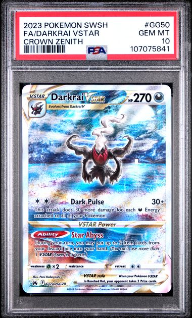 PSA 10 Darkrai VSTAR (GG50)/70 Ultra Rare Holofoil (Cabinet)