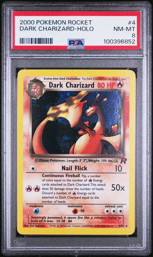 PSA 8 Dark Charizard Team Rocket unlimited #4 (Cabinet)