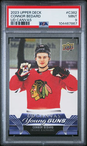 PSA 9 Bedard #C382 UD Canvas Young guns (Cabinet)