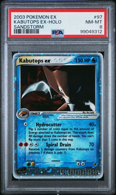 PSA 8 Kabutops Ex Holo Ex Sandstorm #97 (Cabinet)