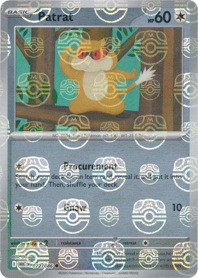 Patrat (Master Ball Pattern) (72) Common Holofoil