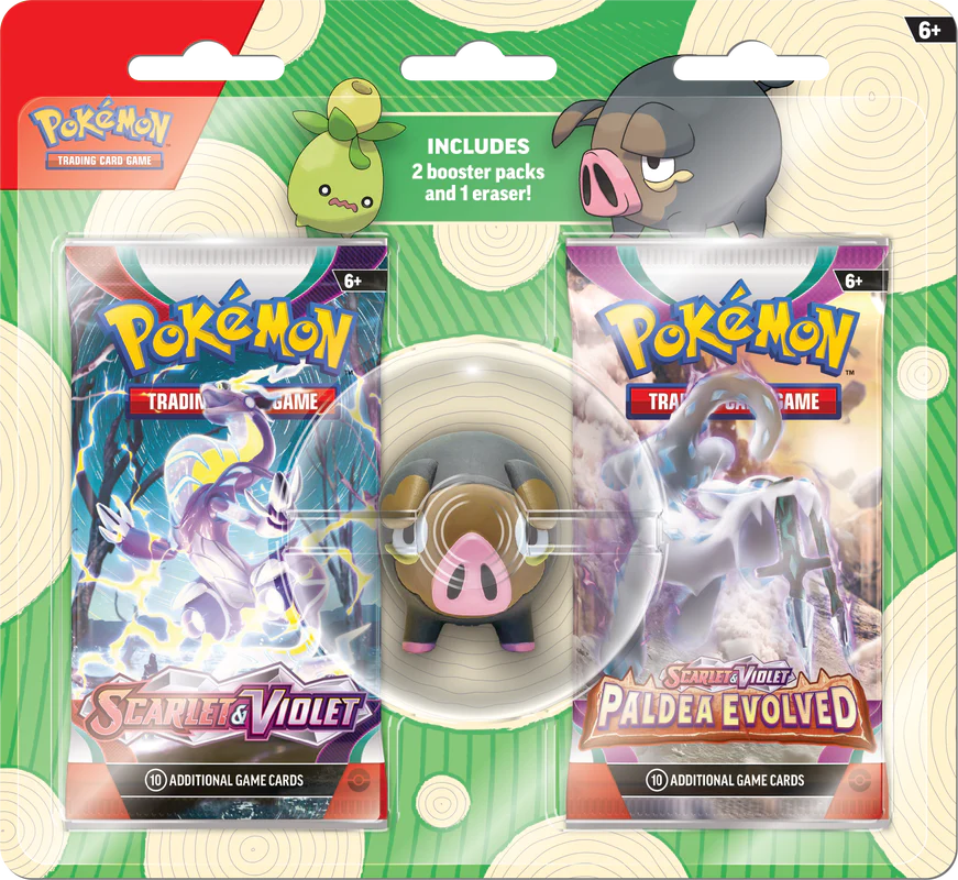 Pokemon Back to School Eraser 2pk Blister-Lechonk