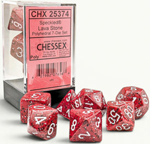 Speckled  7-Die Set Polyhedral Lava Stone