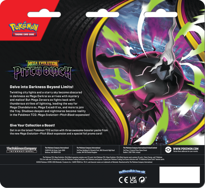 Pokémon ME05 Pitch Black 3pk Blister - Limit 2