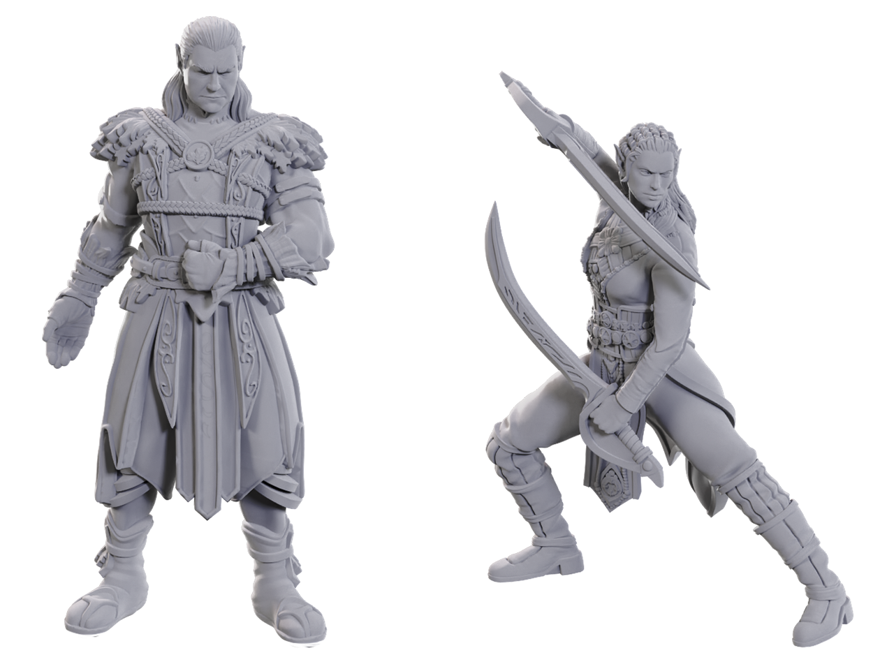 DND Unpainted Minis Special Edition Baldur's Gate 3 -Jaheira & Haslin
