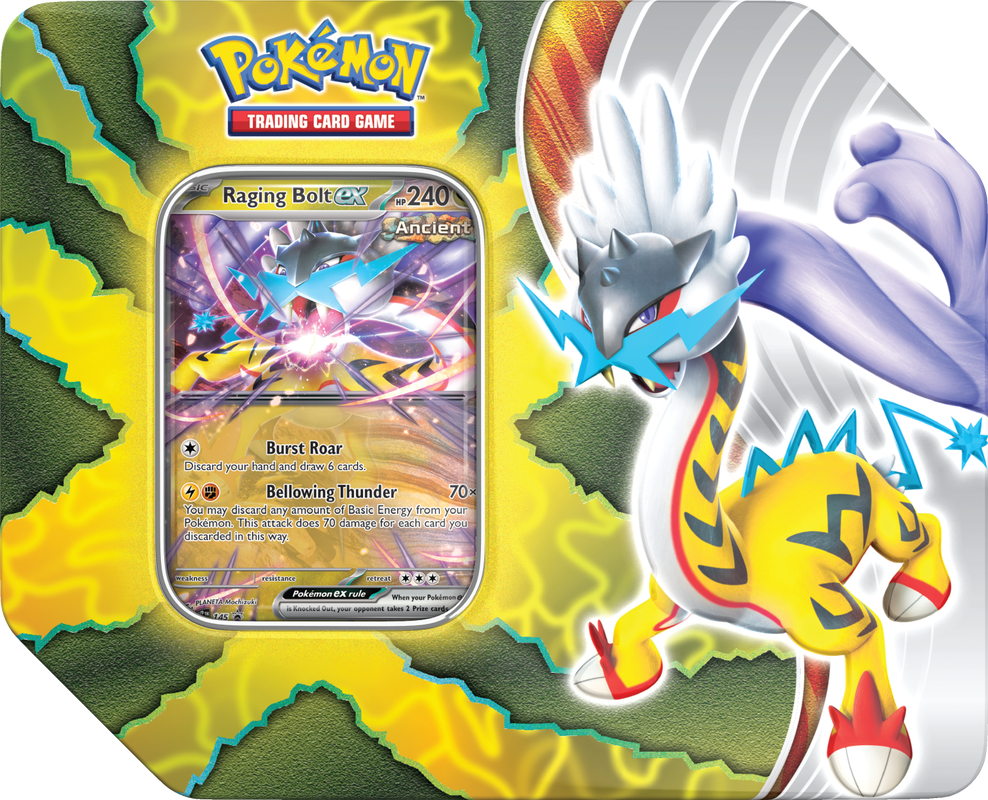 Pokemon Paradox Destinies Tin (Raging Bolt) LIM 8