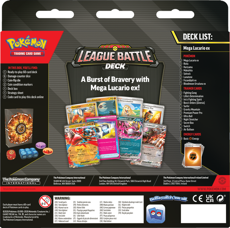 Pokémon League Battle Deck Mega Lucario Ex Box