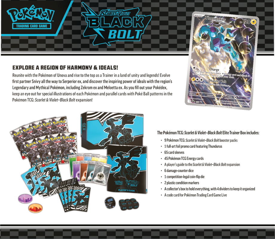 Pokemon SV10.5 Black Bolt Elite Trainer Box LIMIT 2