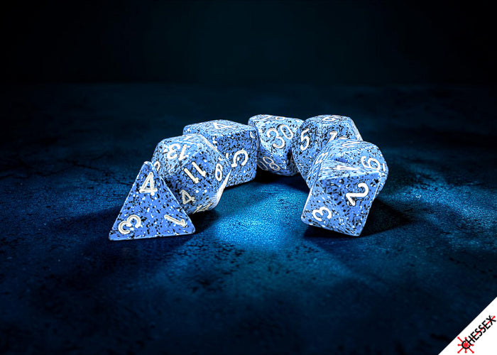 Speckled 7-Die Set Polyhedral Ocean Stone