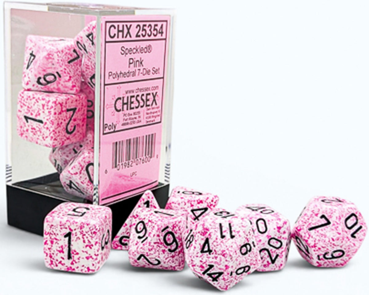 Speckled  7-Die Set Polyhedral Pink