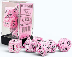 Speckled  7-Die Set Polyhedral Pink