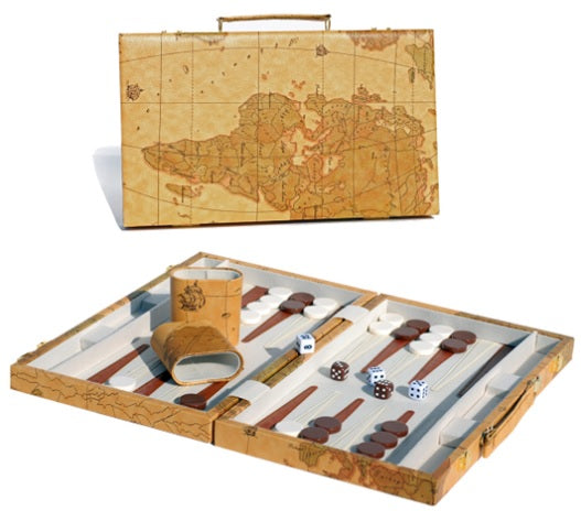 Backgammon 15" Tan Map
