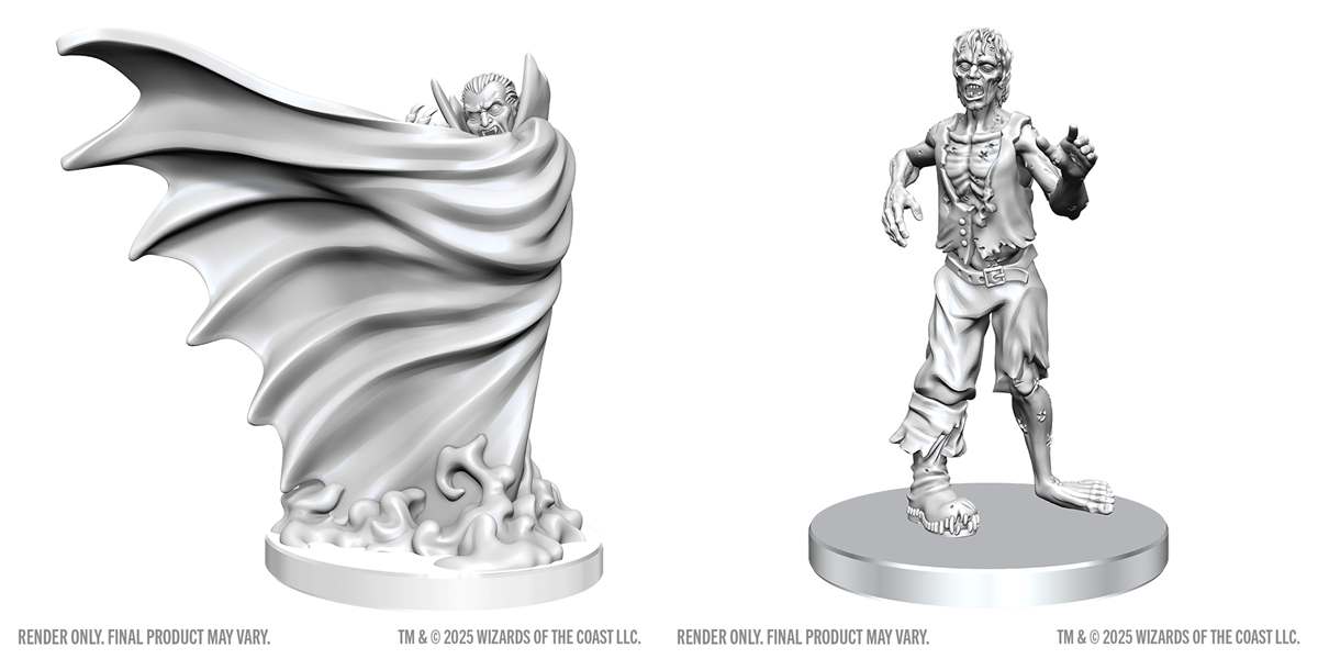 DND Unpainted Minis WV28 Classic Vampire & Classic Zombie