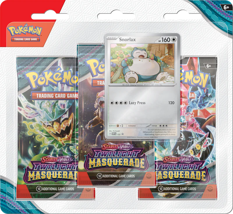 Pokemon SV06 Twilight Masquerade 3 Pk Blister- Snorlax LIMIT 2
