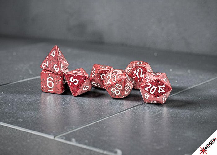 Speckled  7-Die Set Polyhedral Lava Stone