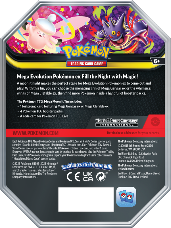 Pokemon 2026 Mega Moonlit Tin - Case