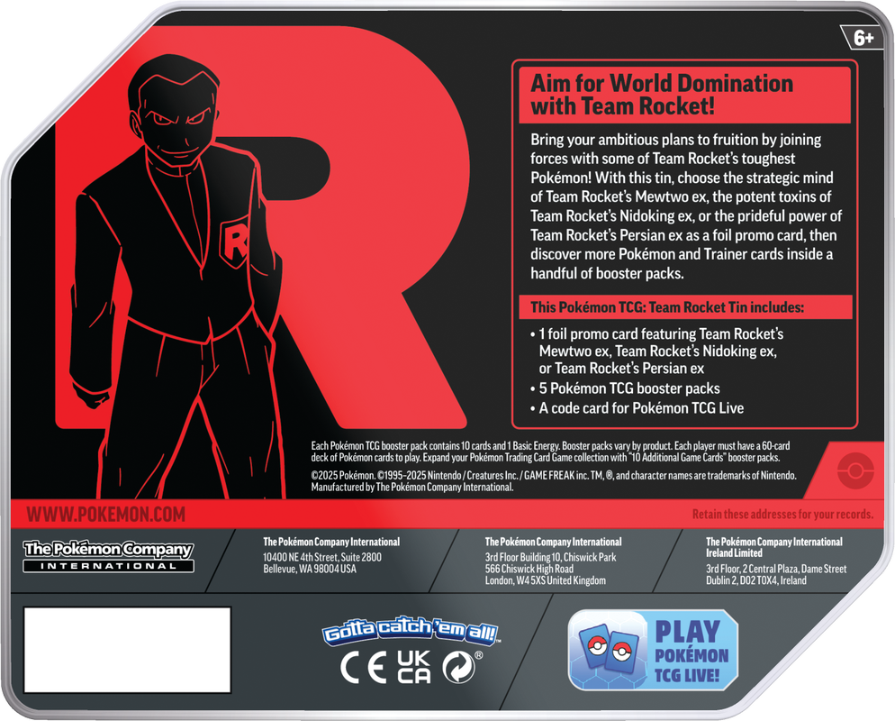 Pokemon Team Rocket's Tin - Persian Limit 1