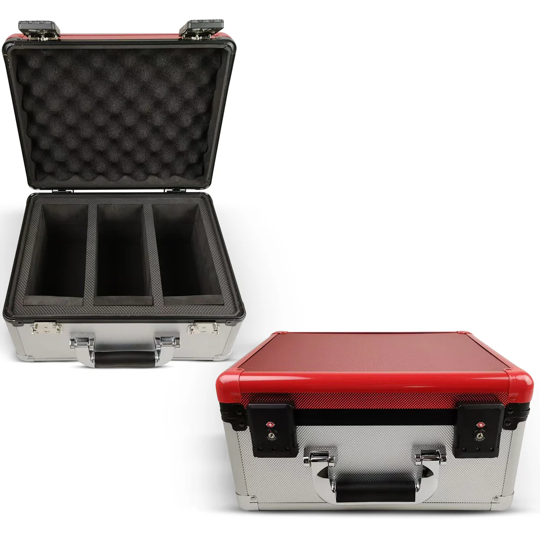 ER Red and Silver Graded Card X Case 3 Rows Key Lock Good For 90 Cards