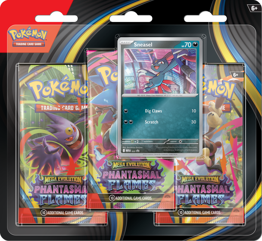 Pokemon ME02 Phantasmal Flames 3Pk Blister -Sneasel Limit 1