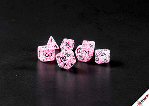 Speckled  7-Die Set Polyhedral Pink