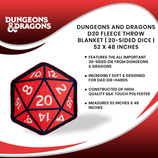 DND Fleece Throw Blanket D20 52x48