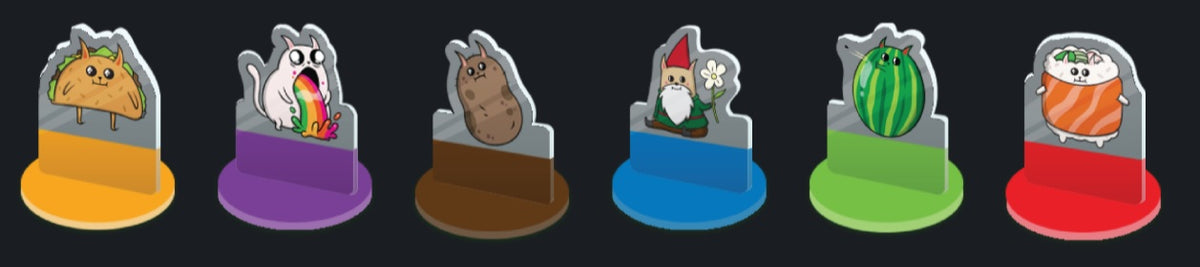 Exploding Kittens The Board Game Acrylic Meeples