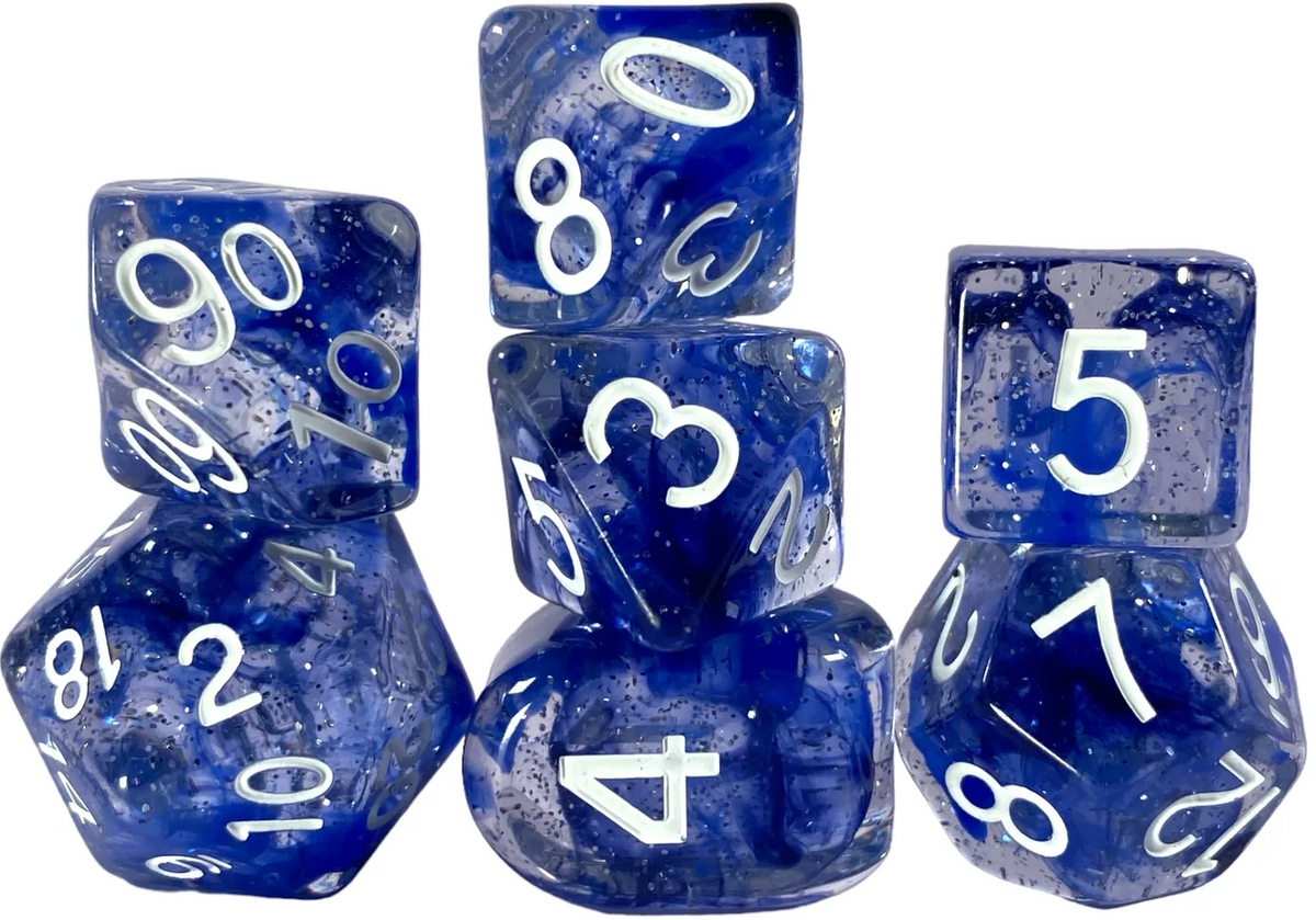 Set Of 7 Dice: Sunken Silver