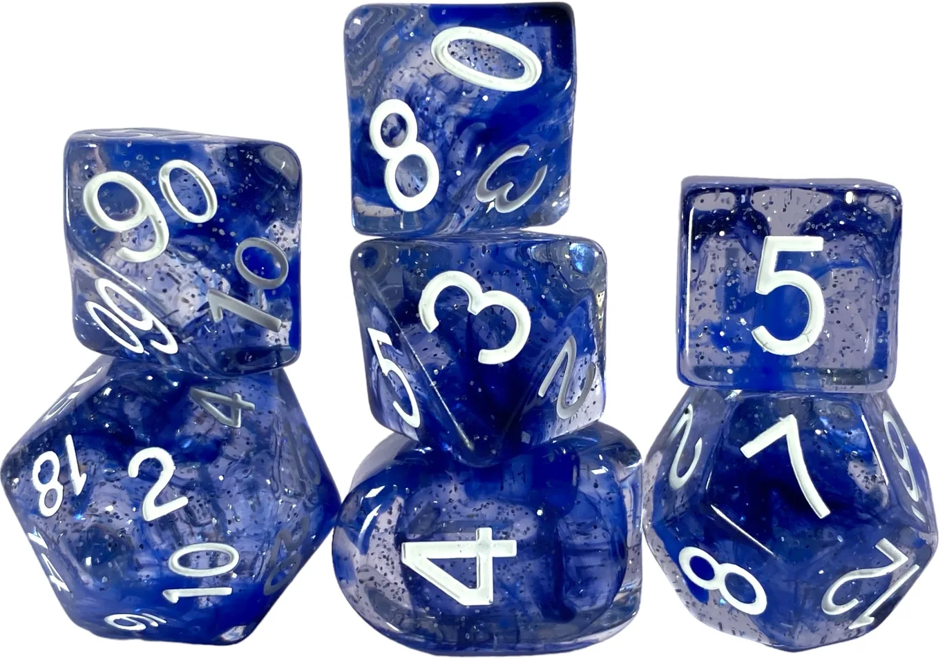 Set Of 7 Dice: Sunken Silver