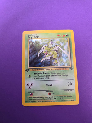 Moderately Played Scyther 1st Edition 10/64 Holofoil (Cabinet-MP)