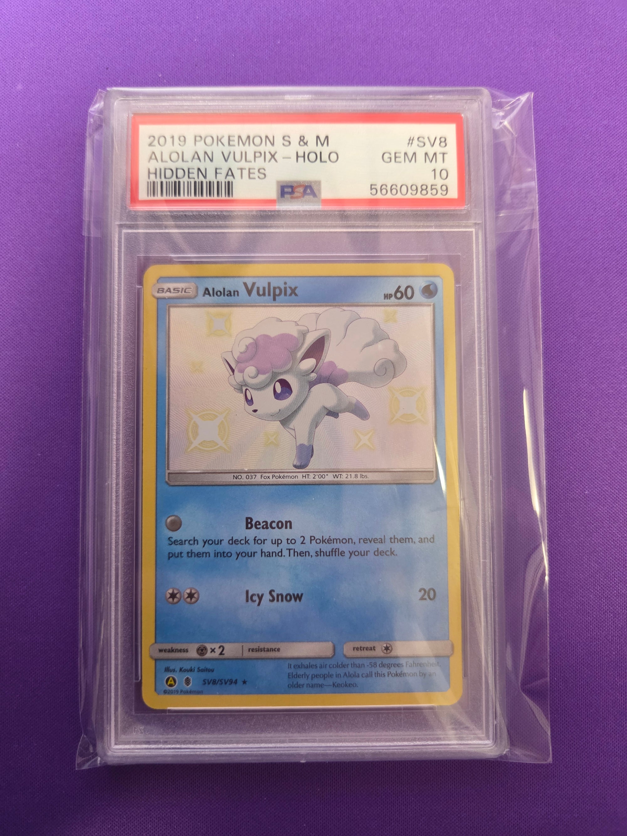 PSA 10 Alolan Vulpix #SV8 Hidden Fates (Cabinet)