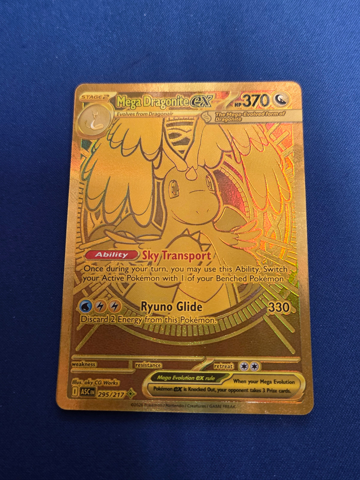 Gold Mega Dragonite ex 295/217 Ascended Heroes MHR (Cabinet-NM)