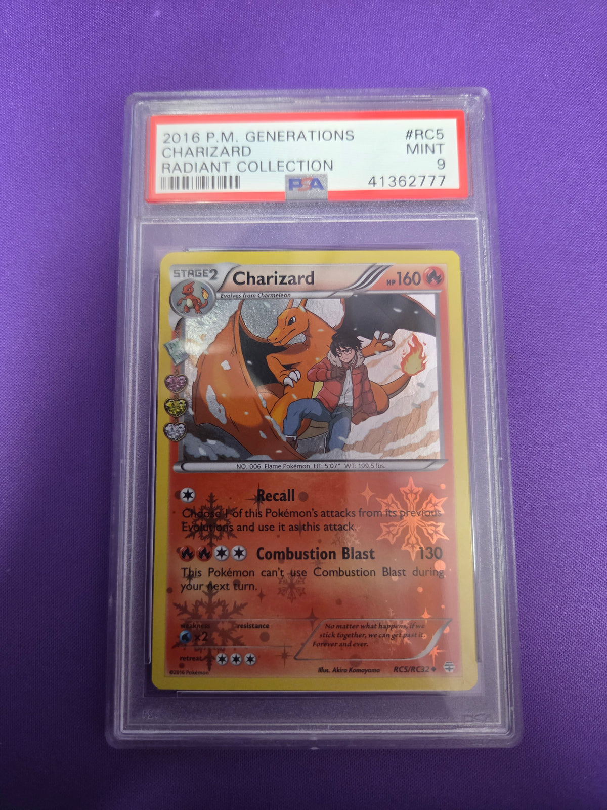 PSA 9 Charizard #RC5 Radiant Collection (Cabinet)