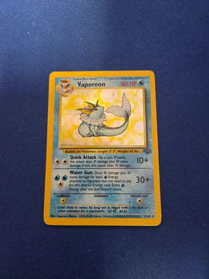 Moderately Played Vaporeon #12 Holo Rare Unlimited Holofoil (Cabinet)