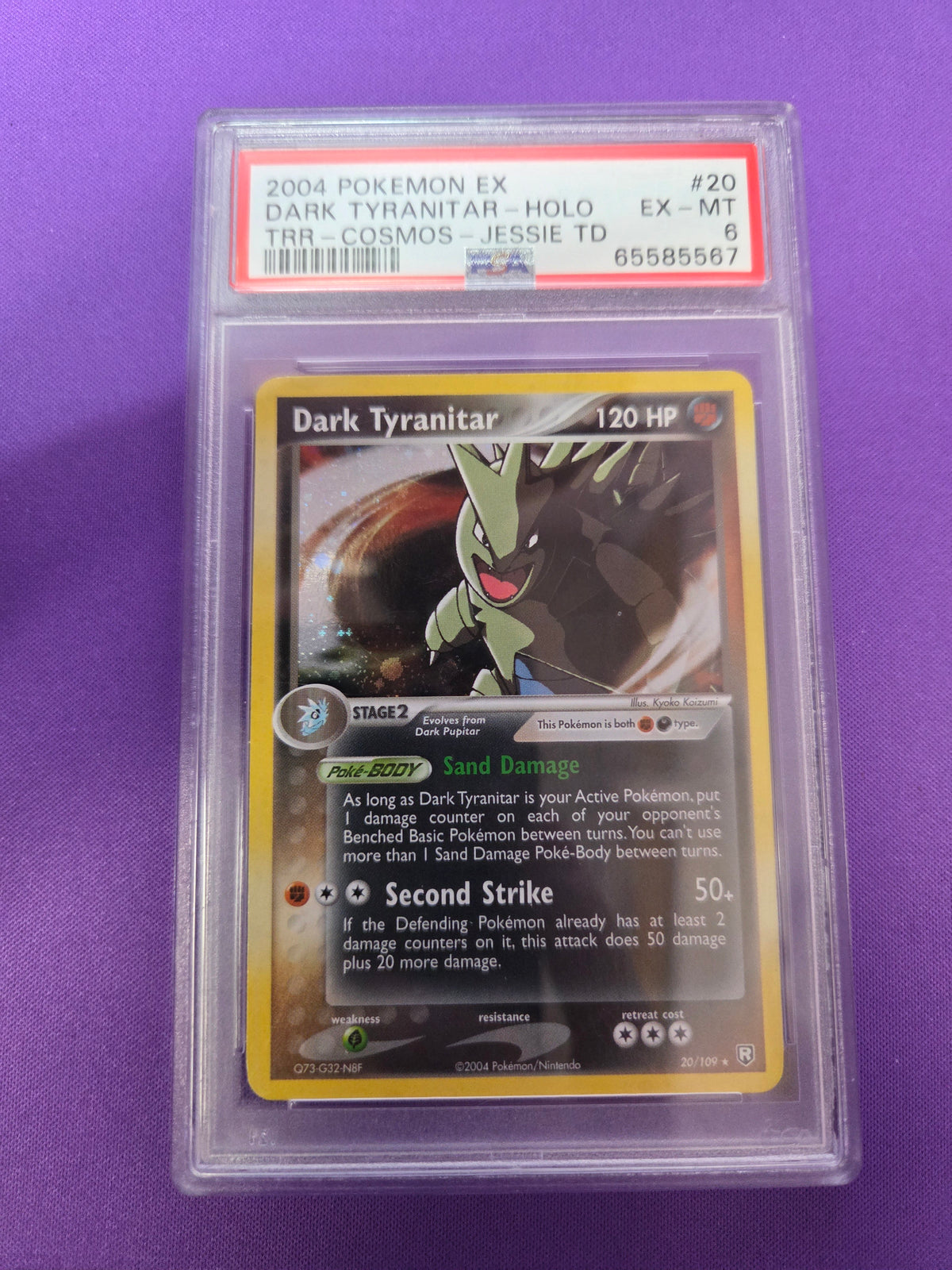 PSA 6 Dark Tyranitar #20 Team Rocket Returns Jessie Theme Deck (Cabinet)
