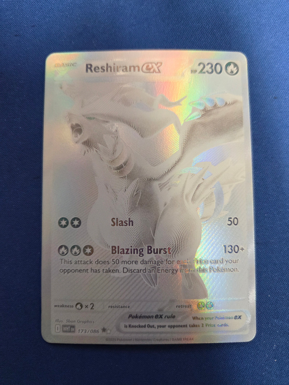 Reshiram ex - 173/086 Black White Rare Holofoil (Cabinet-NM)