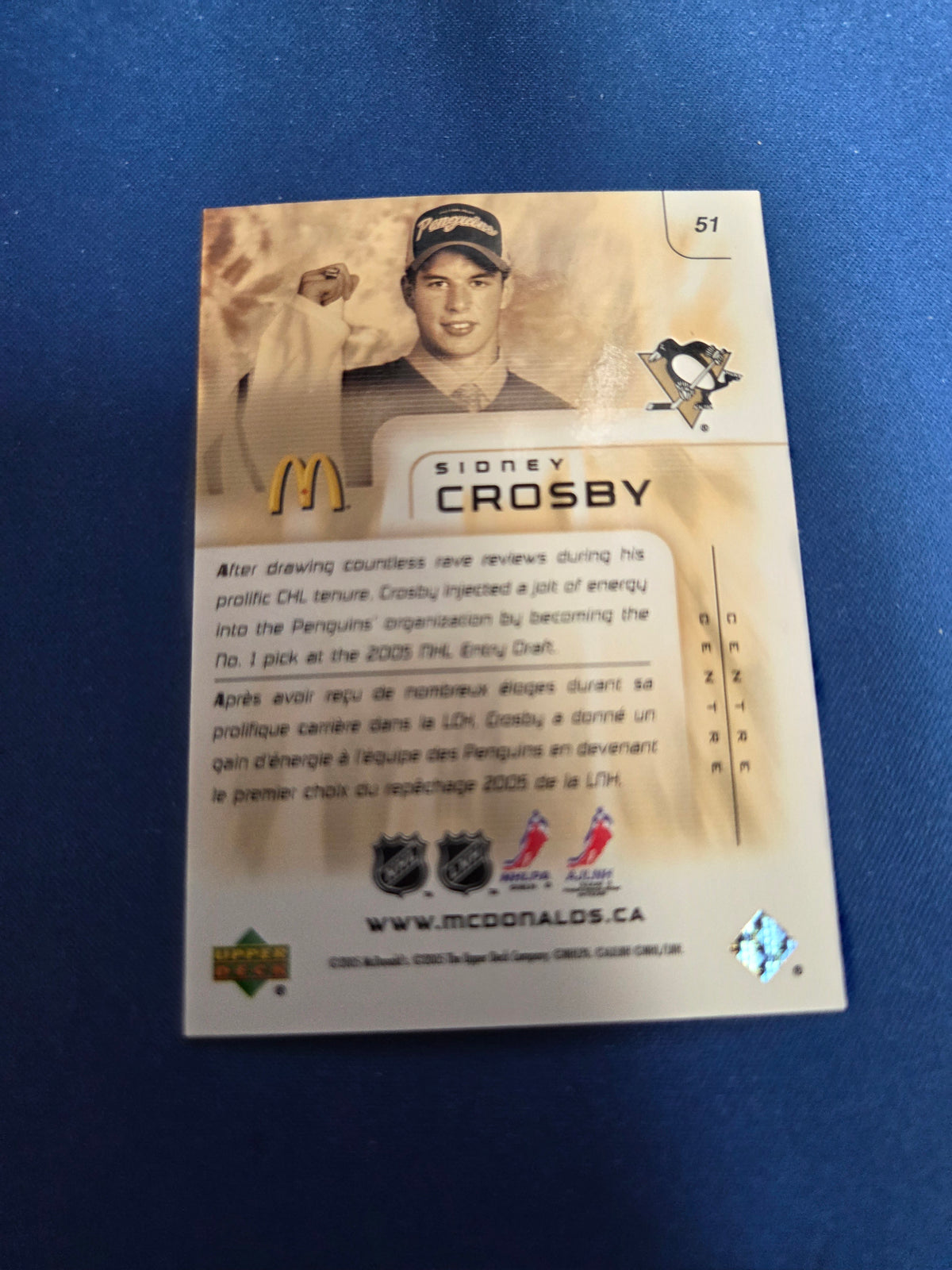 Sidney Crosby McDonald's 51 (cabinet-NM)
