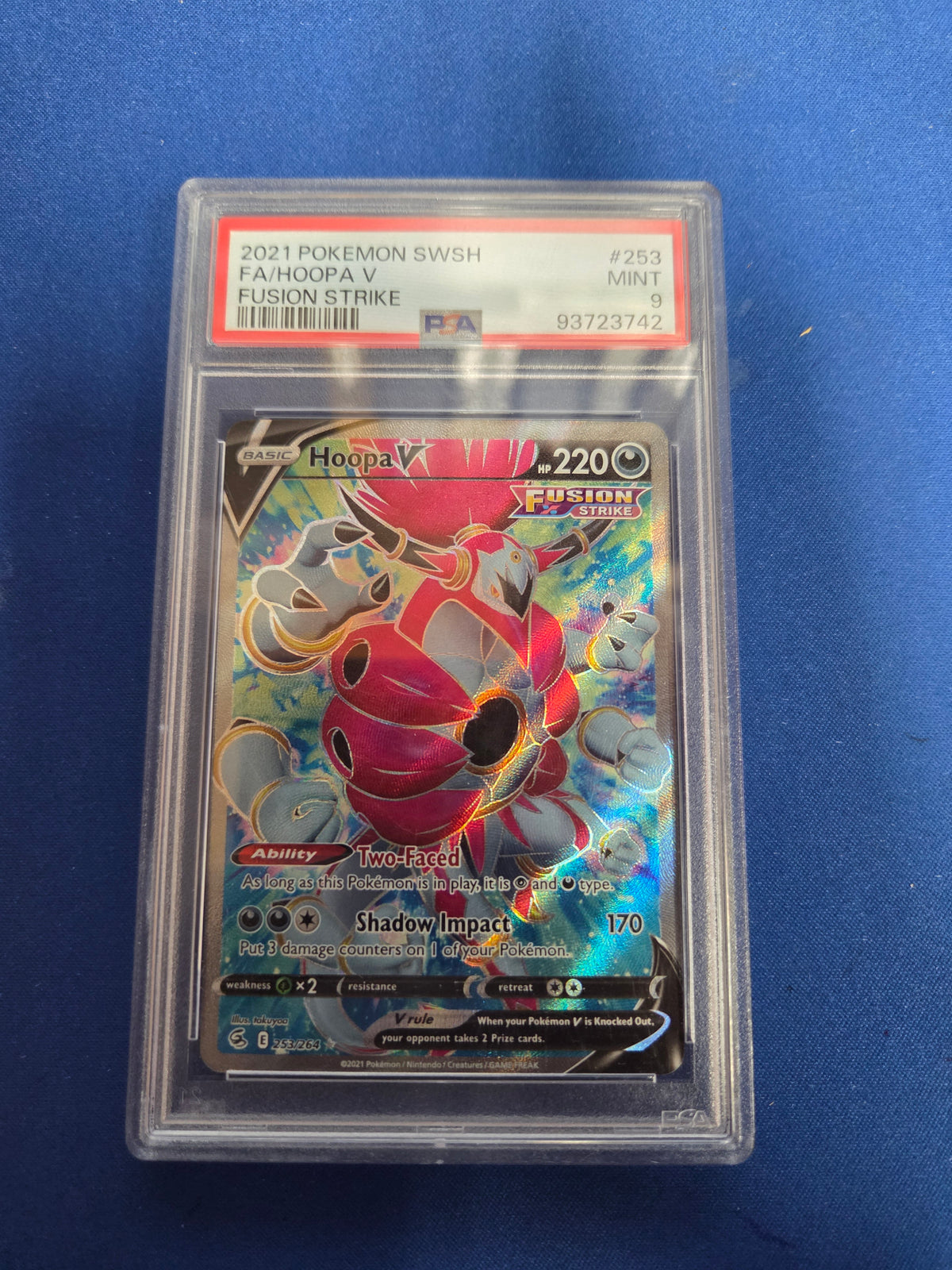PSA 9 Hoopa Fusion strike #253 (Cabinet-NM)