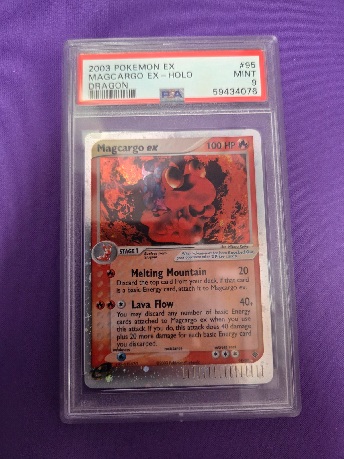 PSA 9 Macgargo Ex Dragon Holo #95 (Cabinet-NM)