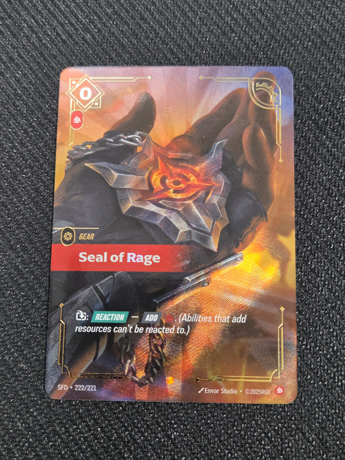 Seal of Rage (Overnumbered) (222/221) - Spiritforged Foil (Cabinet-NM)
